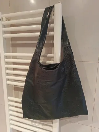 Bolso Vera Pelle Negro Piel Serpiente