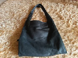 Bolso Vera Pelle Negro Piel Serpiente