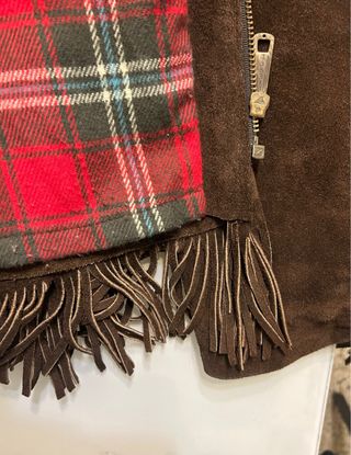 Chaqueta Cuero Diesel 90s Flecos Marrón