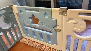 Parque infantil bebé azul y blanco 16 piezas