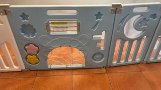 Parque infantil bebé azul y blanco 16 piezas