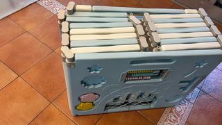 Parque infantil bebé azul y blanco 16 piezas