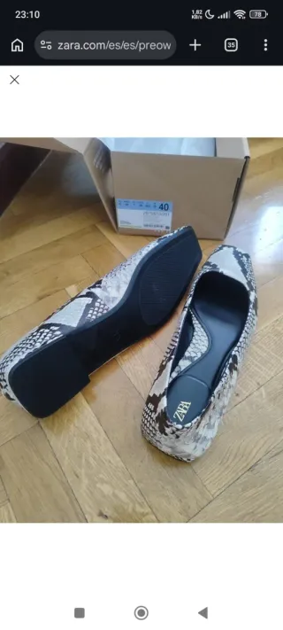 Bailarinas serpiente Zara Piel Talla 40