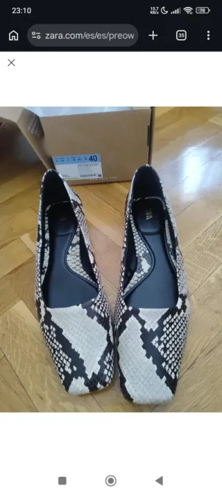 Bailarinas serpiente Zara Piel Talla 40