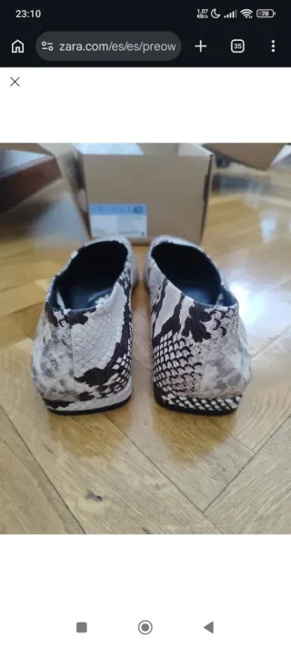 Bailarinas serpiente Zara Piel Talla 40