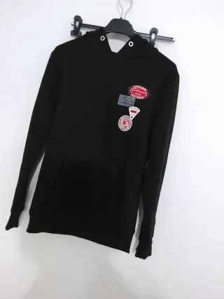 Felpa nera con patch ragazzo 13 anni