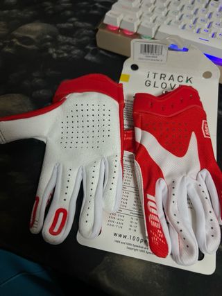 Guantes 100% iTrack Rojos y Blancos