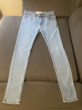 Pantalones Azules Oscuros Bershka - Talla S