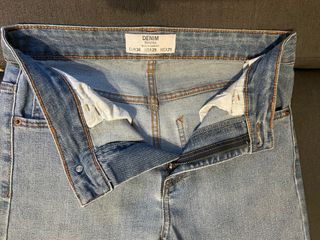 Pantalones Azules Oscuros Bershka - Talla S