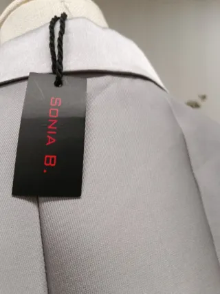 Abrigo fiesta Bona B.h gris plateado talla única