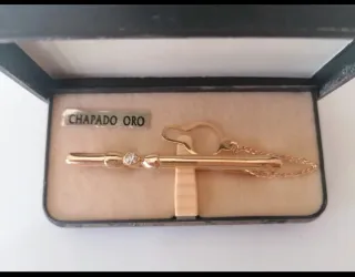 Alfiler de corbata vintage chapado oro