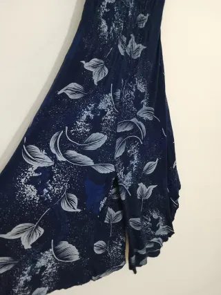 Vestito Lungo Donna Blu e Bianco
