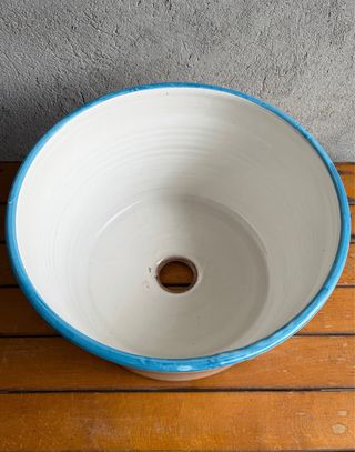 Lavandino In Terracotta Ceramica La Vietrese