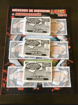 41 Cromos liga este 2015 2016 MERCADO DE INVIERNO