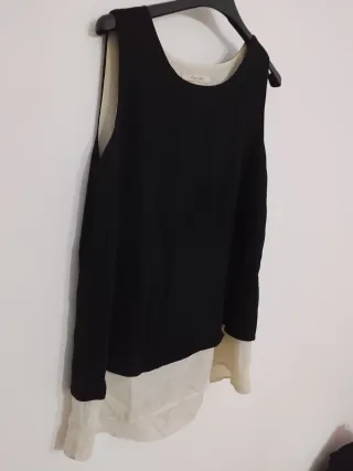 Canottiera CAMATEU nera e bianca