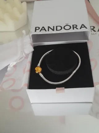 Pulsera Pandora Corazón Dorado Plata