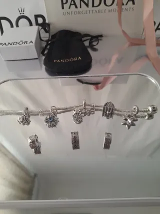Pulsera Pandora Corazón Dorado Plata