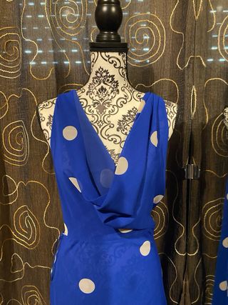 Vestido Zara azul con topos