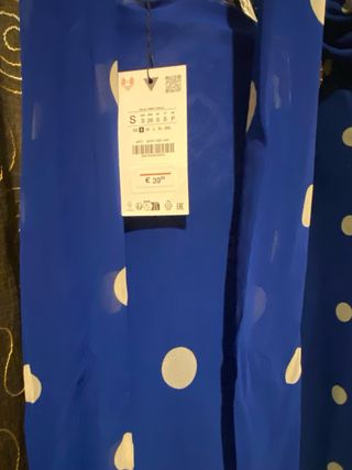 Vestido Zara azul con topos
