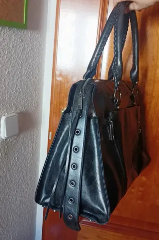 Bolso de hombro negro city bag estilo vintage