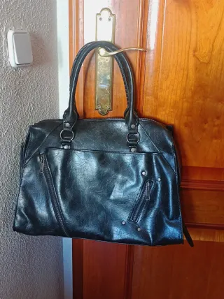 Bolso de hombro vintage negro bowling