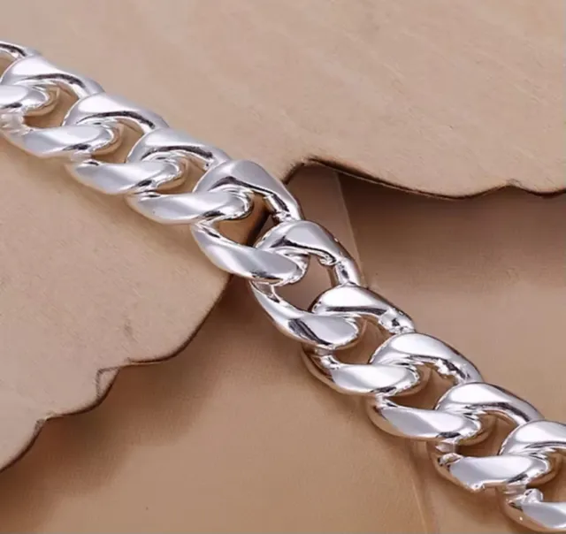 Pulsera Cubana Plata 10mm