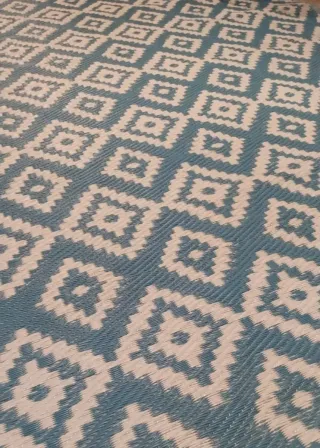 Alfombra exterior turquesa 120x180