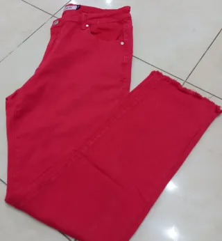 Pantaloni rossi elasticizzati taglia 46