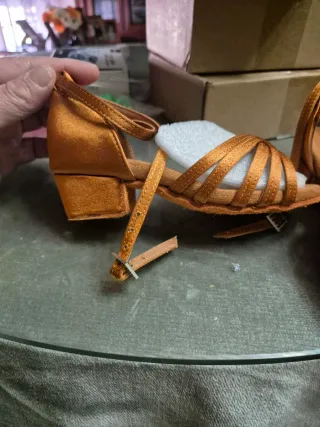 Zapatos de baile dorados/naranja