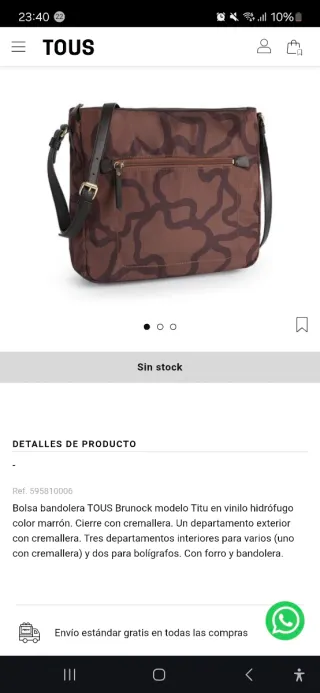 Bolso Tous Original Marrón y Negro modelo TiTu