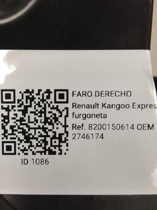 1086 2746174 faro derecho renault kangoo - 1 otros