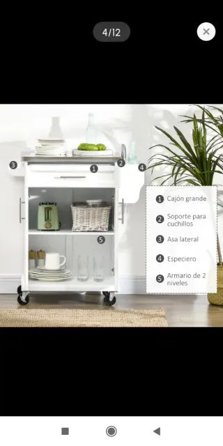 Mueble auxiliar- isla cocina acero inoxidable