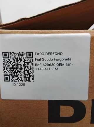 Fiat 1228 faro derecho 661-1143r-ld-em scudo otros