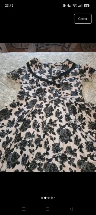 Vestido Hell Bunny floral blanco y negro