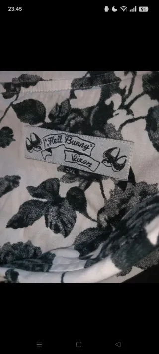 Vestido Hell Bunny floral blanco y negro