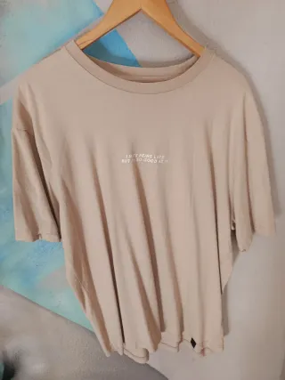 Camiseta Pull&Bear Oversize Beige Talla L