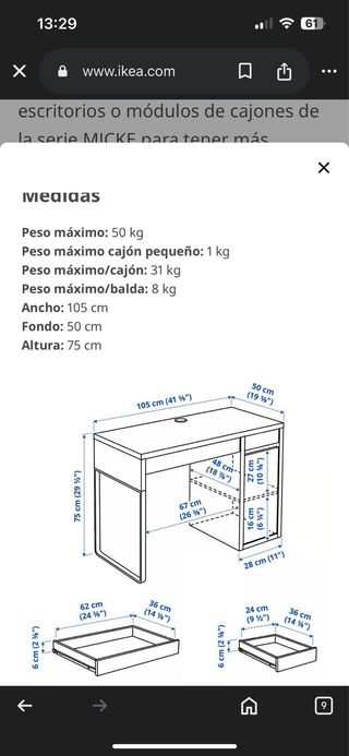 Scrivania Ikea Bianca 3 Pezzi