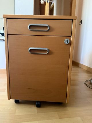 Mueble cajonera madera y metal