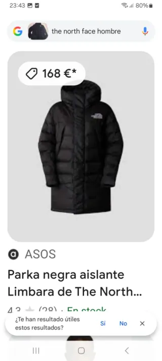 Parka The North Face Negra Hombre Talla S/M