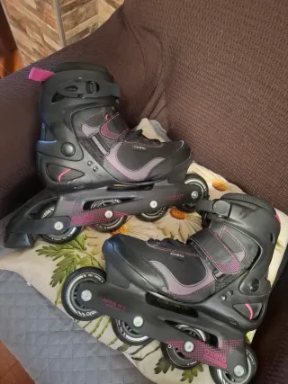 Patines Oxelo Active Fit.3 Negro/Rosa