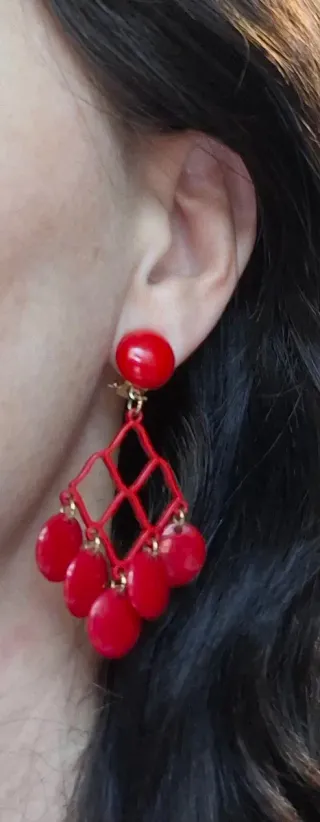 Pendientes flamenca rojos