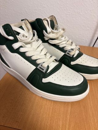 Zapatillas altas verdes y blancas talla 38