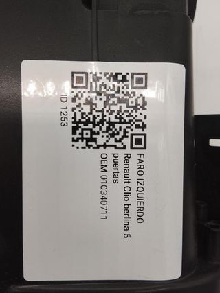 Renault 1253 010340711 faro izquierdo clio - otros