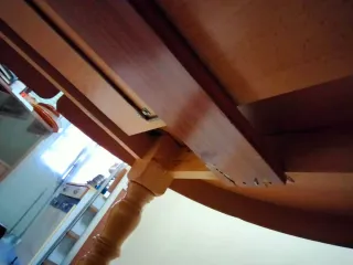 Mesa redonda extensible madera .