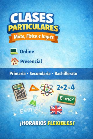 Clases particulares primaria, eso, bachiller