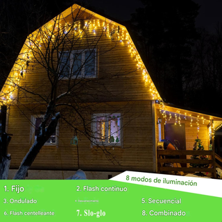 Cortina Luces Navideñas 5M 216 LED 8 Modos