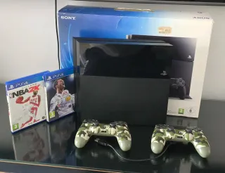 PS4 500GB Negra + 2 Mandos + 2 Juegos