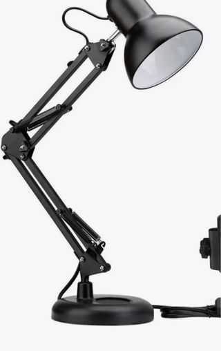 Lámpara de escritorio negra ajustable