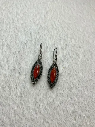 Pendientes plata con piedras marquesitas y natural