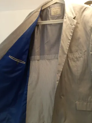 Chaqueta mil rayas hombre azul/gris